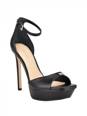 Guess Ellsyn Platform Stiletto Sandals Negrii | GUESS-SN29586