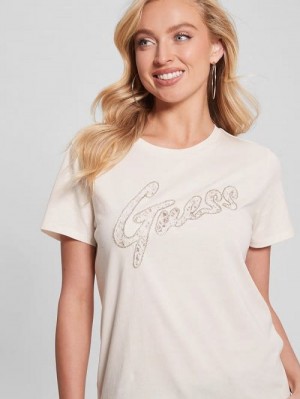 Guess Embellished Logo Tee Albi | GUESS-SN27060