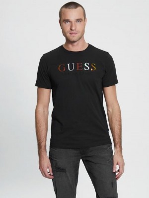 Guess Embossed Logo Tee Negrii | GUESS-SN30518
