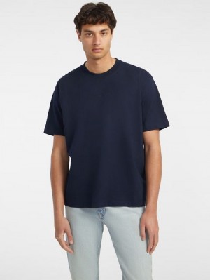 Guess Embroidered Logo Tee Albastri | GUESS-SN30514