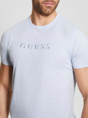 Guess Embroidered Logo Tee Albastri | GUESS-SN30543