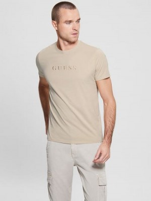 Guess Embroidered Logo Tee Bej | GUESS-SN30670