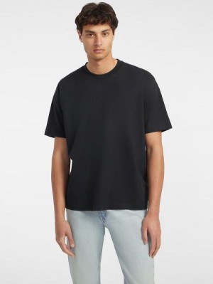 Guess Embroidered Logo Tee Negrii | GUESS-SN30597