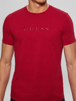 Guess Embroidered Logo Tee Rosii | GUESS-SN30635