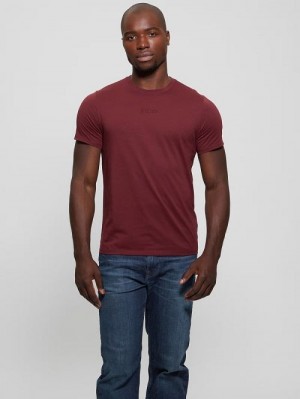 Guess Embroidered Signature Tee Rosii | GUESS-SN30609