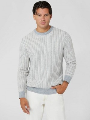 Guess Emmanuel Ribbed Sweater Gri | GUESS-SN31015