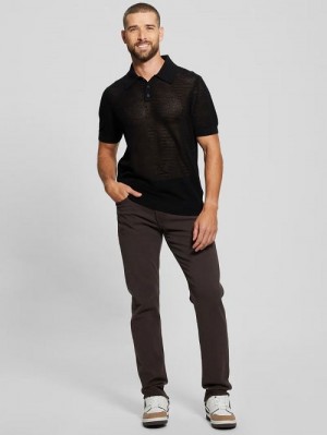 Guess Eric Herringbone Polo Negrii | GUESS-SN31104