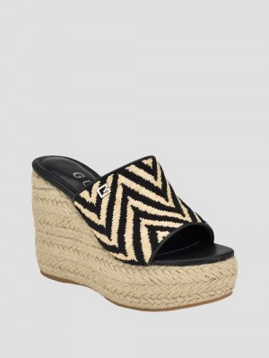 Guess Evba Espadrille Wedges Negrii | GUESS-SN29772