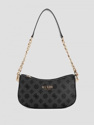 Guess Evelune Top-Zip Shoulder Bag Negrii | GUESS-SN29148