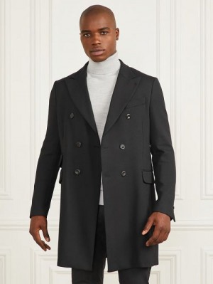 Guess Evening Double Breasted Coat Negrii | GUESS-SN30731