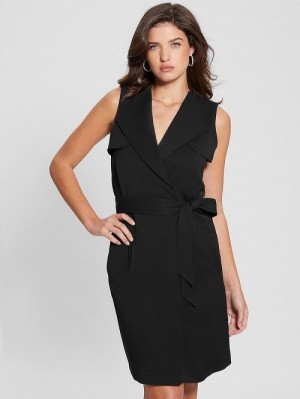 Guess Everly Trench Dress Negrii | GUESS-SN26867