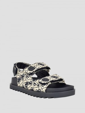 Guess Fadey Signature Sandals Albastri | GUESS-SN29714