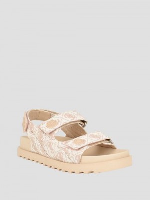 Guess Fadey Signature Sandals Bej | GUESS-SN29718