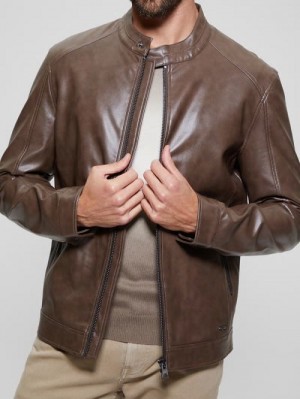 Guess Faux-Leather Moto Jacket Maro | GUESS-SN30885