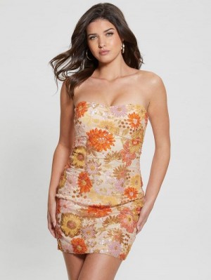 Guess Fia Floral Sequin Dress Roz | GUESS-SN26916