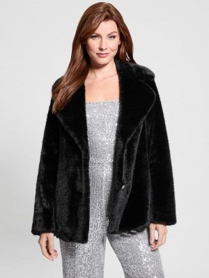 Guess Filomena Faux-Fur Jacket Negrii | GUESS-SN27989
