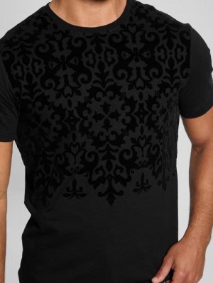 Guess Flocked Tee Negrii | GUESS-SN30659