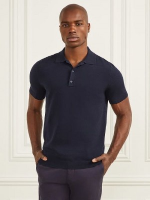 Guess Formal Performance Sweater Polo Albastri | GUESS-SN31111