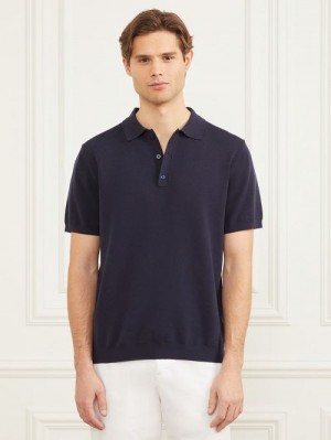Guess Formal Performance Sweater Polo Albastri | GUESS-SN31142