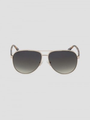 Guess Forrest Aviator Metal Sunglasses Aurii | GUESS-SN31821
