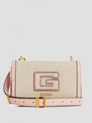 Guess G Status Snake-Embossed Mini Crossbody Roz | GUESS-SN28860