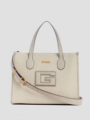 Guess G Status Snake-Embossed Tote Gri | GUESS-SN29412