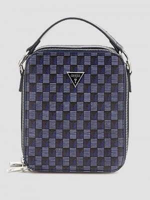 Guess G Wave Double Zip Crossbody Bag Albastri | GUESS-SN31723