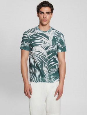 Guess Gauze Baja Palm Tee Verzi | GUESS-SN30636