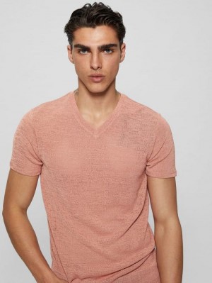 Guess Gauze V-Neck Tee Roz | GUESS-SN30546