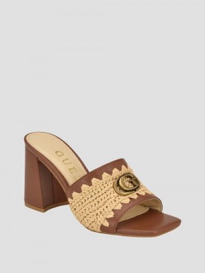 Guess Gellian Woven Mules Bej | GUESS-SN29786