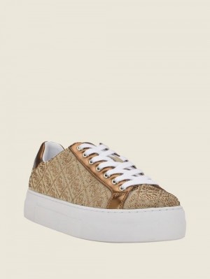 Guess Gelsen Rhinestone Logo Low-Top Sneakers Maro | GUESS-SN29528