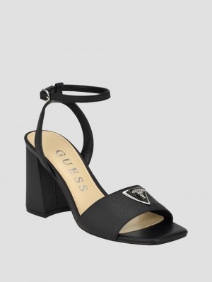 Guess Gelyae Block Heels Negrii | GUESS-SN29643