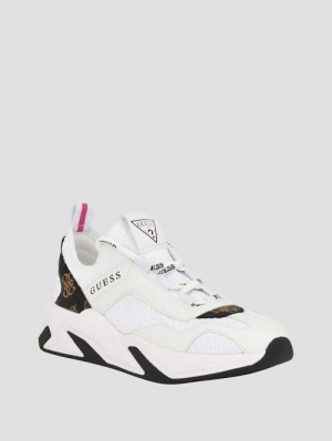 Guess Geniver Knit and Quattro G Sneakers Albi | GUESS-SN29494