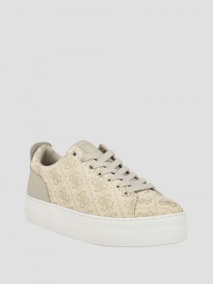 Guess Giaa Logo Print Low-Top Sneakers Aurii | GUESS-SN29502