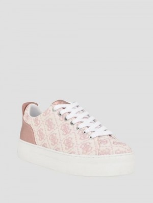 Guess Giaa Logo Print Low-Top Sneakers Roz | GUESS-SN29521