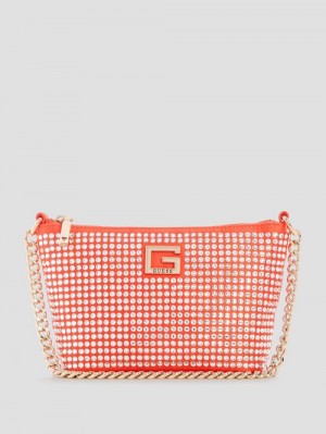 Guess Gilded Glamour Mini Top-Zip Bucket Bag Portocalii | GUESS-SN29086