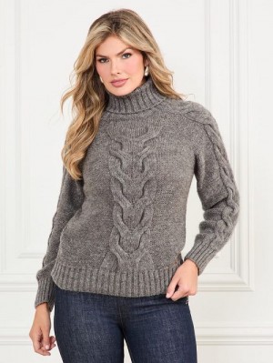 Guess Ginny Cable-Knit Sweater Gri | GUESS-SN27758