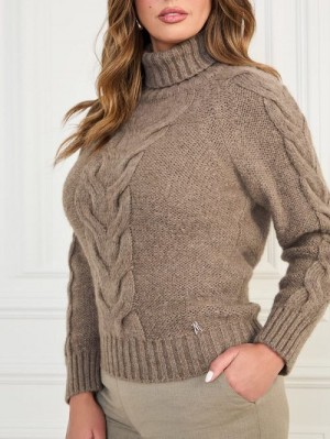 Guess Ginny Cable-Knit Sweater Maro | GUESS-SN27802