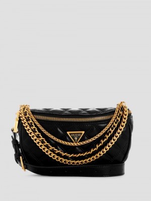 Guess Giully Quilted Belt Bag Negrii | GUESS-SN28851