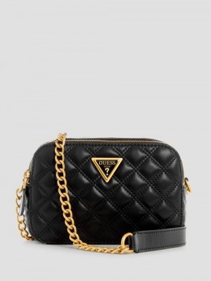 Guess Giully Quilted Camera Crossbody Negrii | GUESS-SN29014