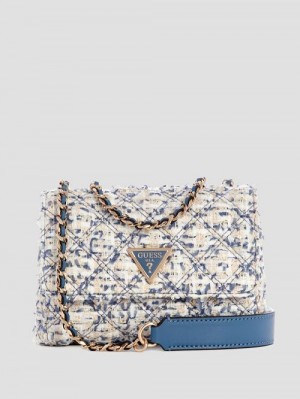 Guess Giully Quilted Mini Crossbody Albastri | GUESS-SN28922