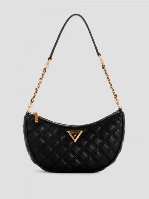 Guess Giully Quilted Top-Zip Shoulder Bag Negrii | GUESS-SN29139
