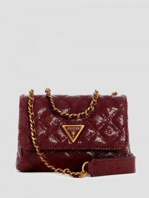 Guess Giully Tweed Mini Convertible Crossbody Rosii | GUESS-SN28682