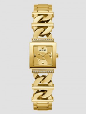 Guess Gold-Tone Chain-Link Analog Watch Aurii | GUESS-SN29964