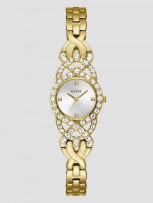 Guess Gold-Tone Crystal Analog Watch Aurii | GUESS-SN29967