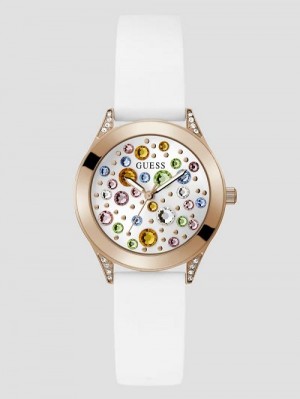Guess Gold-Tone Crystal Analog Watch Aurii | GUESS-SN29980