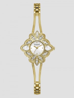 Guess Gold-Tone Flower Analog Watch Aurii | GUESS-SN29994