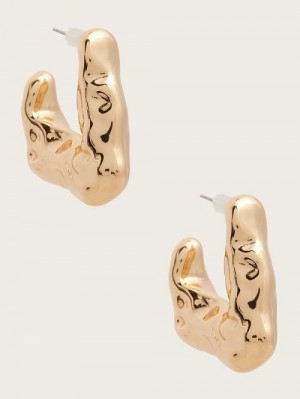 Guess Gold-Tone Geo Hoop Earring Aurii | GUESS-SN30280