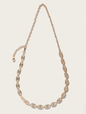 Guess Gold-Tone Hammered Chain Belt Aurii | GUESS-SN30231