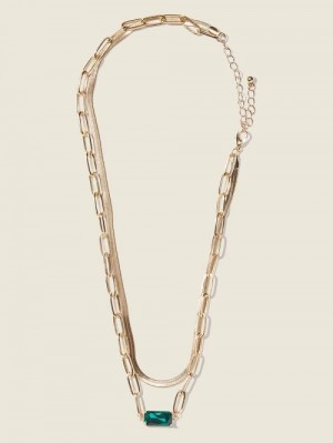 Guess Gold-Tone Layered Mixed Chain Necklace Aurii | GUESS-SN30262